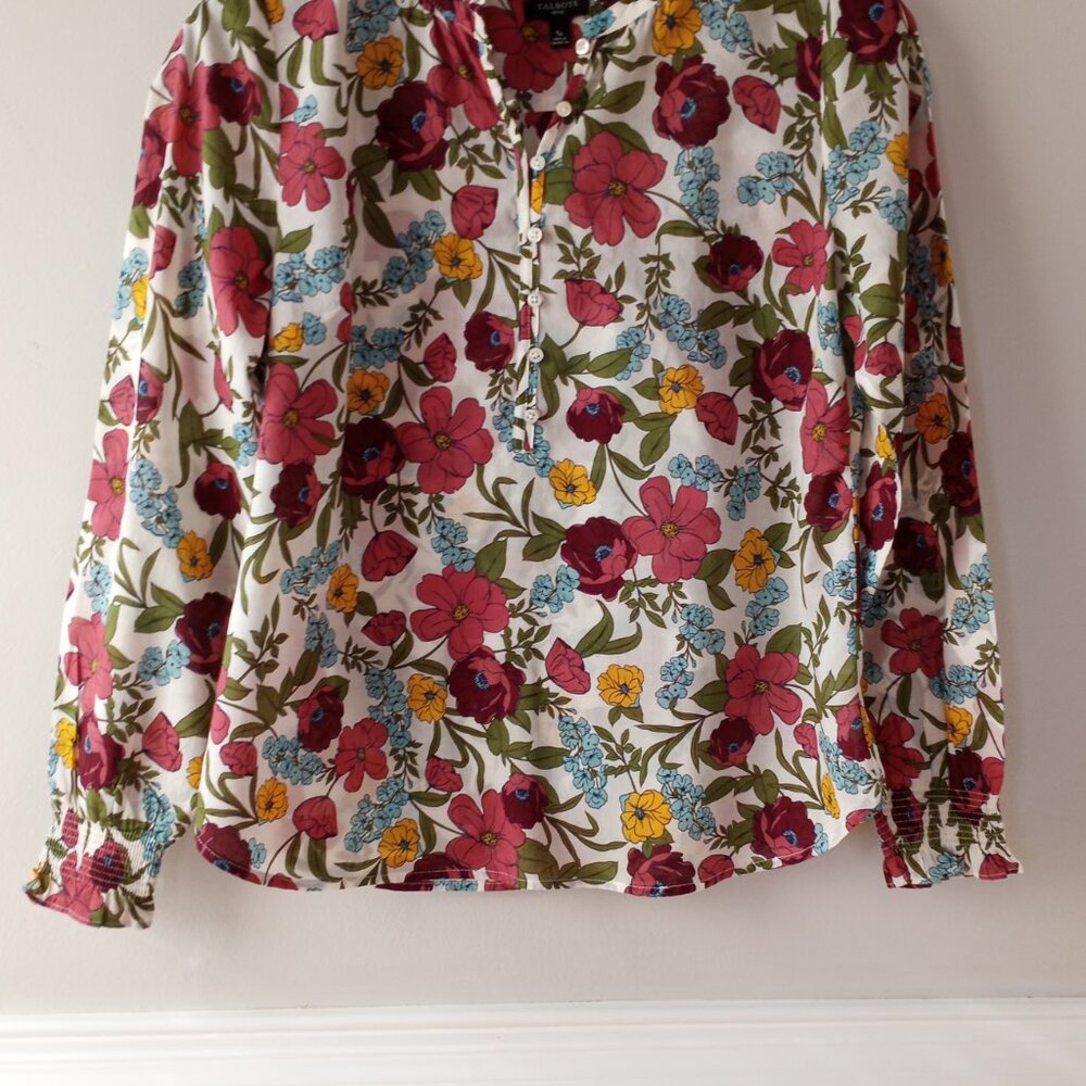'Talbots' Floral Blouse S/P EUC - Picture 2 of 15